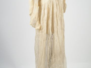 Robe de bal ou de mariée, mousseline  blanche époque  Restauration, ta