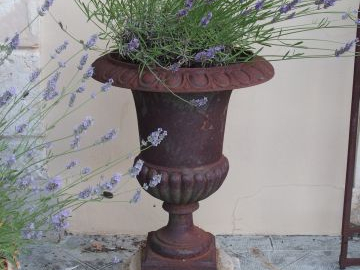 Paire de vases Médicis en fonte. H. 63 cm