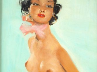 Jean Gabriel DOMERGUE. "Lola". Huile sur panneau, signée en bas à gauc