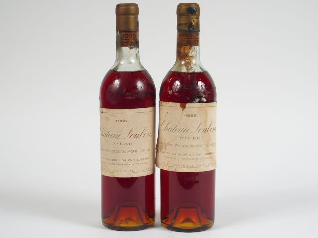 2 BOUTEILLES CHÂTEAU LOUBENS STE CROIX DU MONT - 1955 - LB-HEP/1 EA