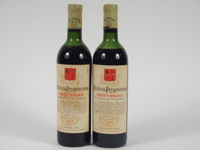 2 BOUTEILLE CHÂTEAU PEYGENESTON ST EMILION GC - 1959 - HEP/MEP