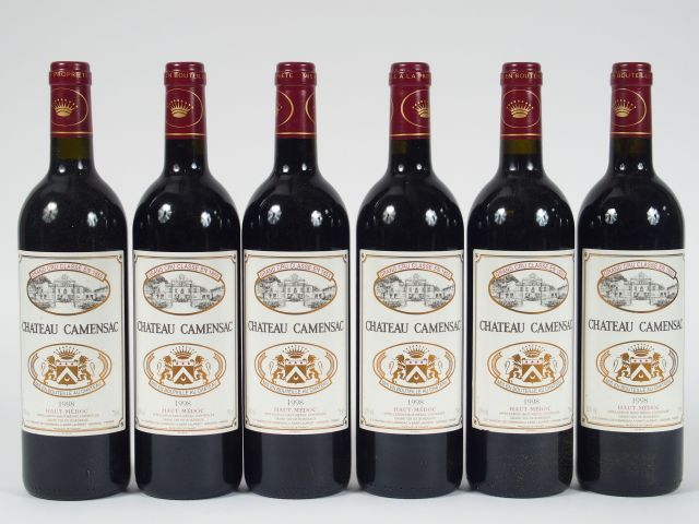 6 BOUTEILLES CHÂTEAU CAMENSAC GCC HAUT MEDOC - 1998 - CBO