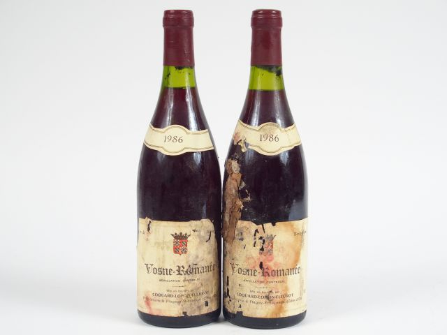 2 BOUTEILLES VOSNE ROMANEE COQUARD LOISON FLEUROT - 1986 - EA