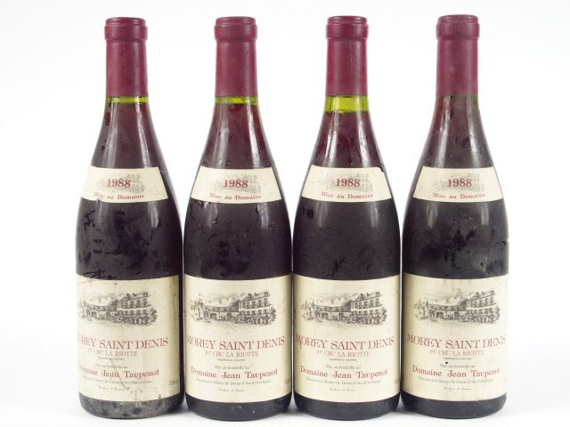 4 BOUTEILLES MOREY ST DENIS 1er CRU ' LA RIOTTE' J. TAUPENOT - 1988