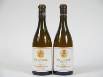 Vente aux enchères 2 BOUTEILLES ERMITAGE BLANC 'DE L'OREE' M. CHAPOUTIER - 1999