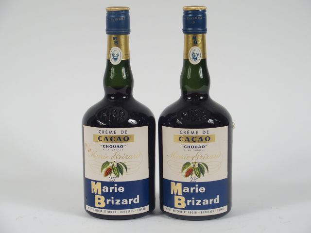 2 BOUTEILLES CREME DE CACAO CHOUAO MARIE BRIZARD
