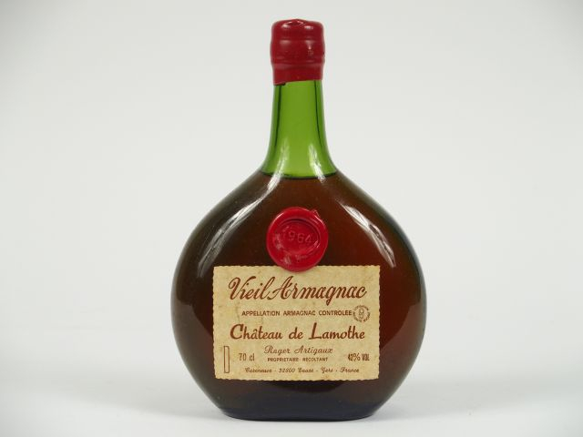 1 BOUTEILLE VIEIL ARMAGNAC CHÂTEAU DE LAMOTHE R. ARTIGAUX 43% - 1964