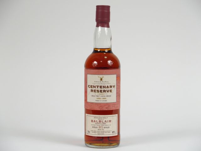 1 BOUTEILLE BALBLAIR 	Gordon and Mac Phails 	Centenary Reserve	 70cl 	