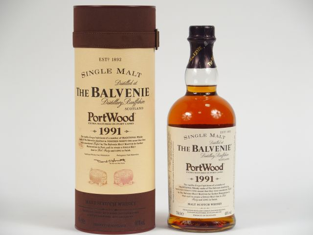 1 BOUTEILLE BALVENIE OB	 Port Wood	 70	cl 40	% - Millésime : 1991- Mis