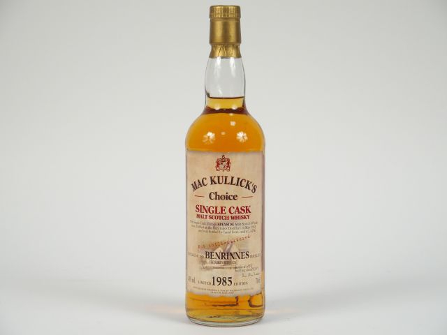 1 BOUTEILLE BENRINNES Mac Kullick's 		70cl 	43% - Millésime : 	05.1985