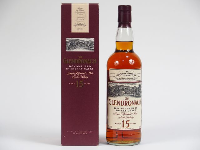 1 BOUTEILLE GLENDRONACH OB 		70cl 	40% 			- 15ans 		- 100% matured in 