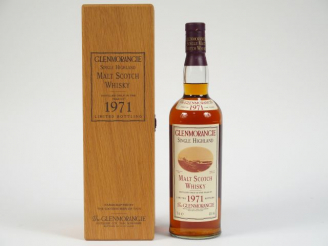 Vente aux enchères 1 BOUTEILLE GLENMORANGIE OB 		70cl 	43% - Millésime : 	1971