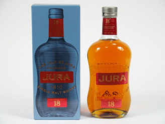 Vente aux enchères 1 BOUTEILLE ISLE OF JURA  OB 		70	cl 40% - Mise : 		2008	 - 18ans