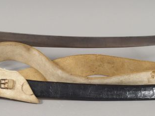 Sabre briquet modèle AN IX, fusée en bronze coulé à 36 torons, quillon