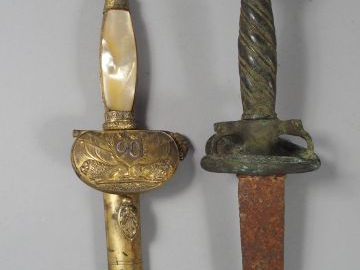 Lot composé d’une épée à la mousquetaire du 1er tiers du XVIIIème sièc
