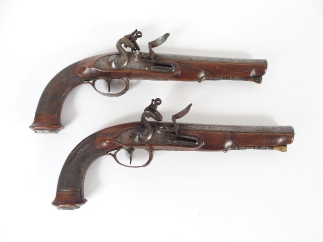 Belle paire de pistolets à silex époque empire de fabrication bourgeoi