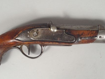 Pistolet de gendarmerie modèle AN IX, arme transformée à percussion, m