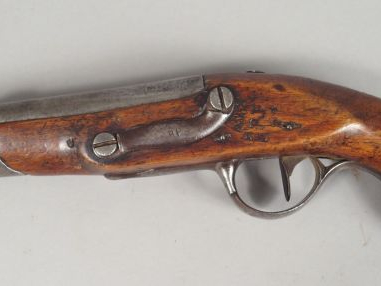 Pistolet de gendarmerie modèle AN IX, arme transformée à percussion, m