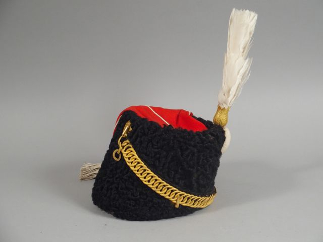 Talpack mi XIXéme pour officier, fut habillé d’astrakan noir 135mm de 