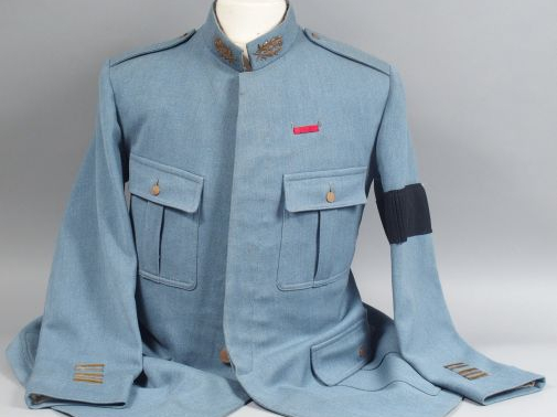 Vareuse 4 poches  en drap peigné Bleu Horizon de lieutenant- colonel d