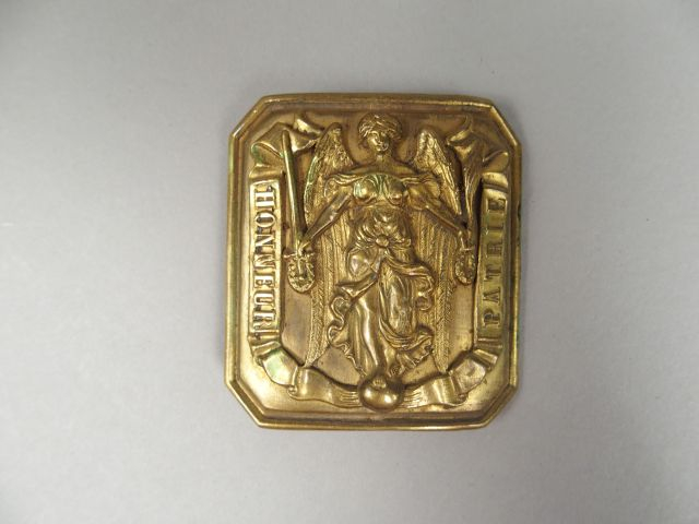 Plaque de ceinturon Français pour officier modèle 1872 (60x55mm) en br