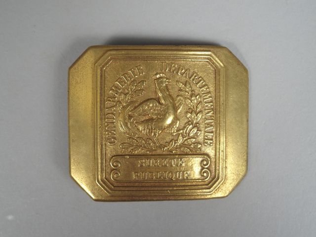 Grande plaque de ceinturon en bronze coulé (75 X95) Epoque Louis-Phili