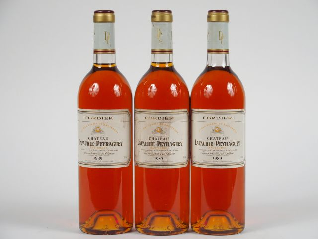 3 BOUTEILLES CHÂTEAU LAFAURIE PEYRAGUEY 1er CC SAUTERNES - 1989 - 2 EL