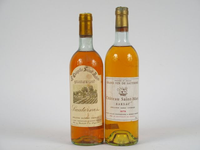 2 BOUTEILLES SAUTERNES : 1 LA CHAPELLE SAINT AUBIN LB - 1 CHÂTEAU SAIN