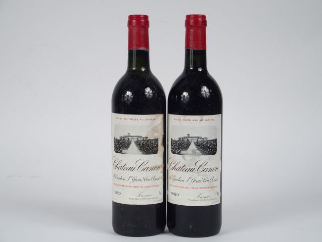 2 BOUTEILLES CHÂTEAU CANON 1er GCC ST EMILION - 1980 - BG/1 ELT