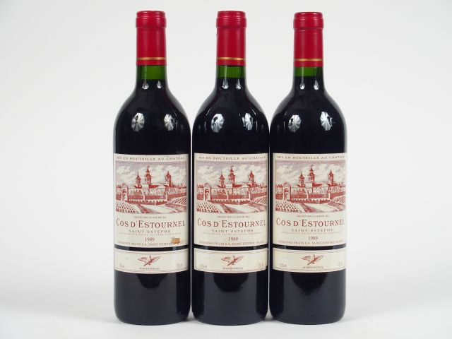 3 BOUTEILLES CHÂTEAU COS D'ESTOURNEL GCC ST ESTEPHE - 1989 - 1 ETLT