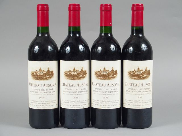 4 BOUTEILLES CHÂTEAU AUSONE 1er GCC ST EMILION - 1989