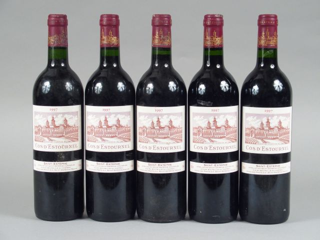 5 BOUTEILLES CHÂTEAU COS D'ESTOURNEL GCC ST ESTEPHE - 1997 - 5 CAPS AB