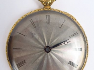 Vente aux enchères Montre de gousset en or, cadran guilloché, cadran signé Leroy et fils,