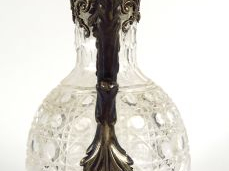Verseuse en cristal taillé et argent, poinçon Minerve