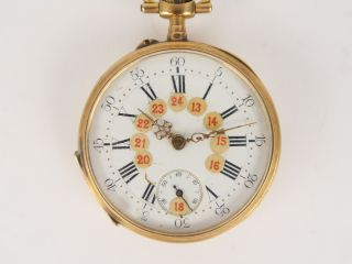 Montre de gousset fin XIXème de style Louis XVI en or. 66 g tel