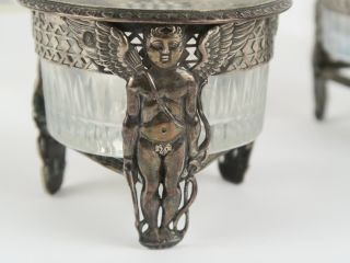 4 montures de saleron en argent fin XVIIIème, poinçon au premier coq, 