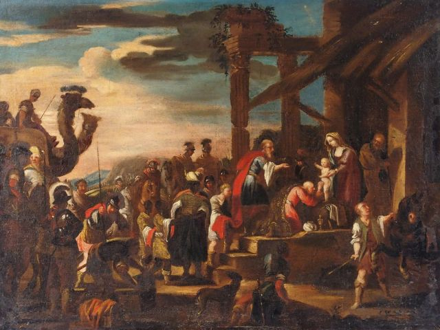 Ecole italienne, suiveur de Jan Miel "Adoration de Mages", "Nativité".