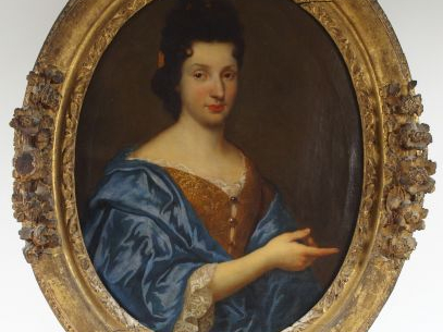 Ecole française XVIIIeme "Portrait de Victoire de Verthamon". Huile su