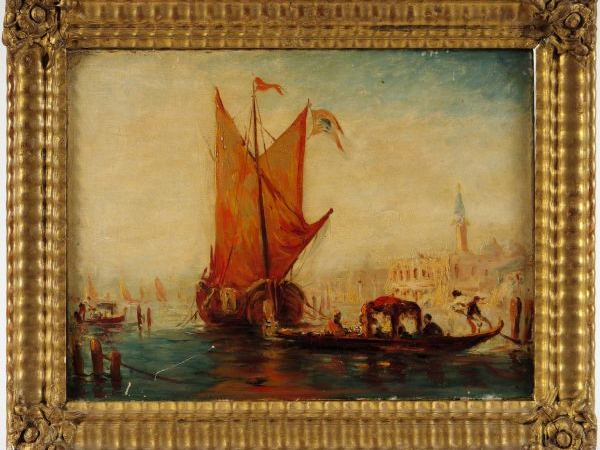 Ecole française fin XIXème-début XXème "Venise le grand canal". Huile 