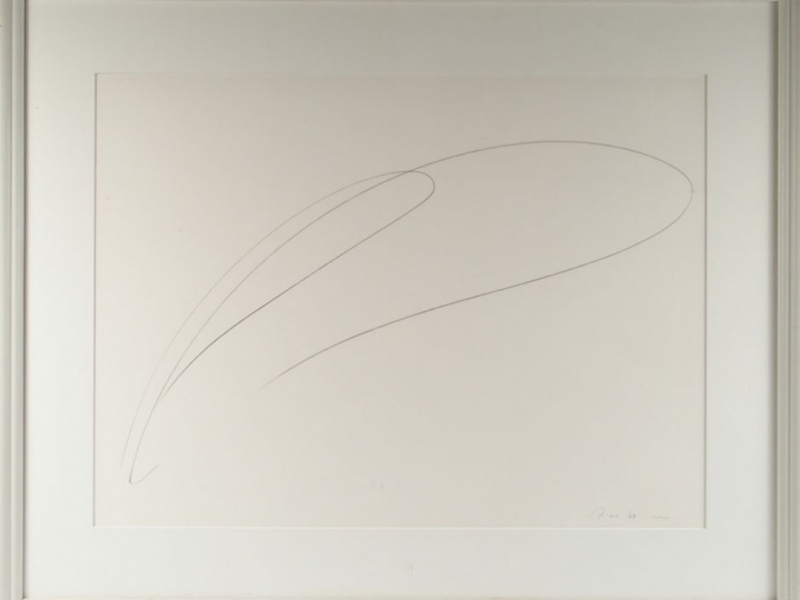 DIKO.  "Composition abstraite". Dessin au crayon. Signé en bas à droit