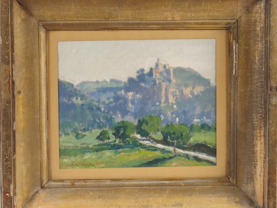Lucien de MALEVILLE "Paysage du Sud-Ouest". Gouache. Signée en bas à g