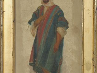 Charles RANDELLE "Portraits d'arabes". Paire d'huiles sur carton. Sign