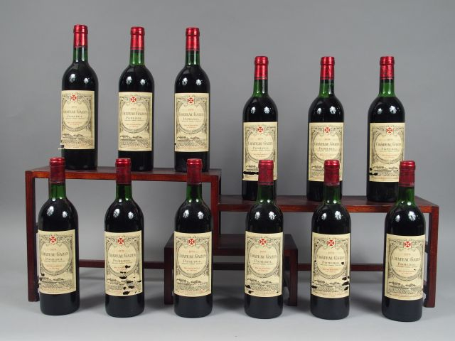 12 BOUTEILLES CHÂTEAU GAZIN POMEROL - 1979 - CBO - 4 BG/8 LB/7 EA/2 EL