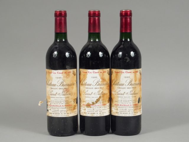 3 BOUTEILLES CHÂTEAU BRANAIRE DULUC DUCRU GCC ST JULIEN - 1985 - 1 BG/