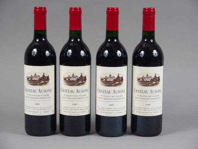 4 BOUTEILLES CHÂTEAU AUSONE 1er GCC ST EMILION - 1989 - CBO 6 BOUTEILL