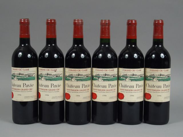 6 BOUTEILLES CHÂTEAU PAVIE 1er GCC ST EMILION - 1996 - CBO - 2 ETLA