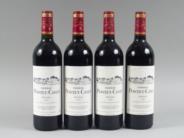 4 BOUTEILLES CHÂTEAU PONTET CANET GCC PAUILLAC - 1996 - CBO 6 BOUTEILL