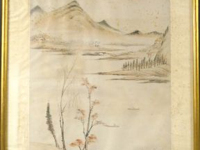 MENG CHAN JU SHI 梦禅居士. Peinture sur papier, encre et couleur 'Lac trav