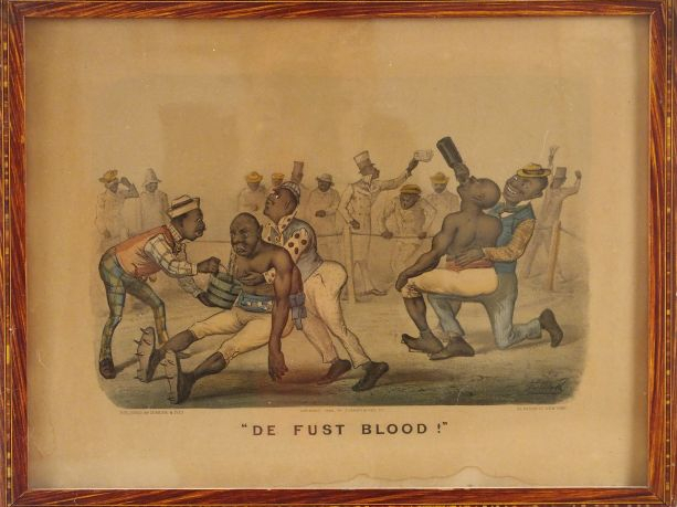 WORTH. Suite de trois lithogaphies en couleur "De fust knock-down", "D