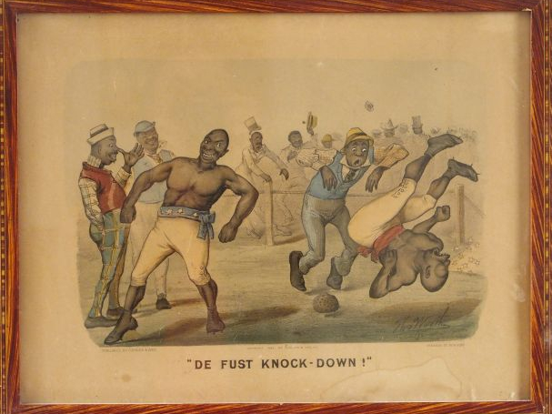 WORTH. Suite de trois lithogaphies en couleur "De fust knock-down", "D